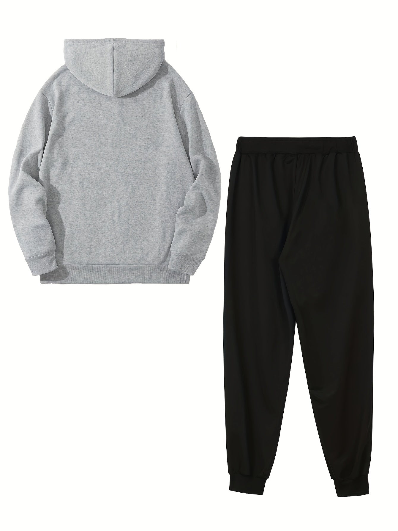 King With The Crown Graphic Print, Men's 2Pcs Outfits, Casual Hoodies Long Sleeve Pullover Hooded Sweatshirt And Sweatpants Joggers Set, Men's Clothing