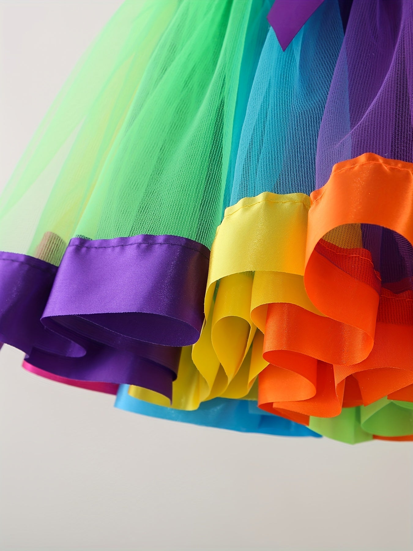 4pcs Toddler Girls, Cute Rainbow Unicorn Graphic T-Shirt Top & Color Block Bow, Princess Mesh Tutu Skirt & Ribbon & Headband Set