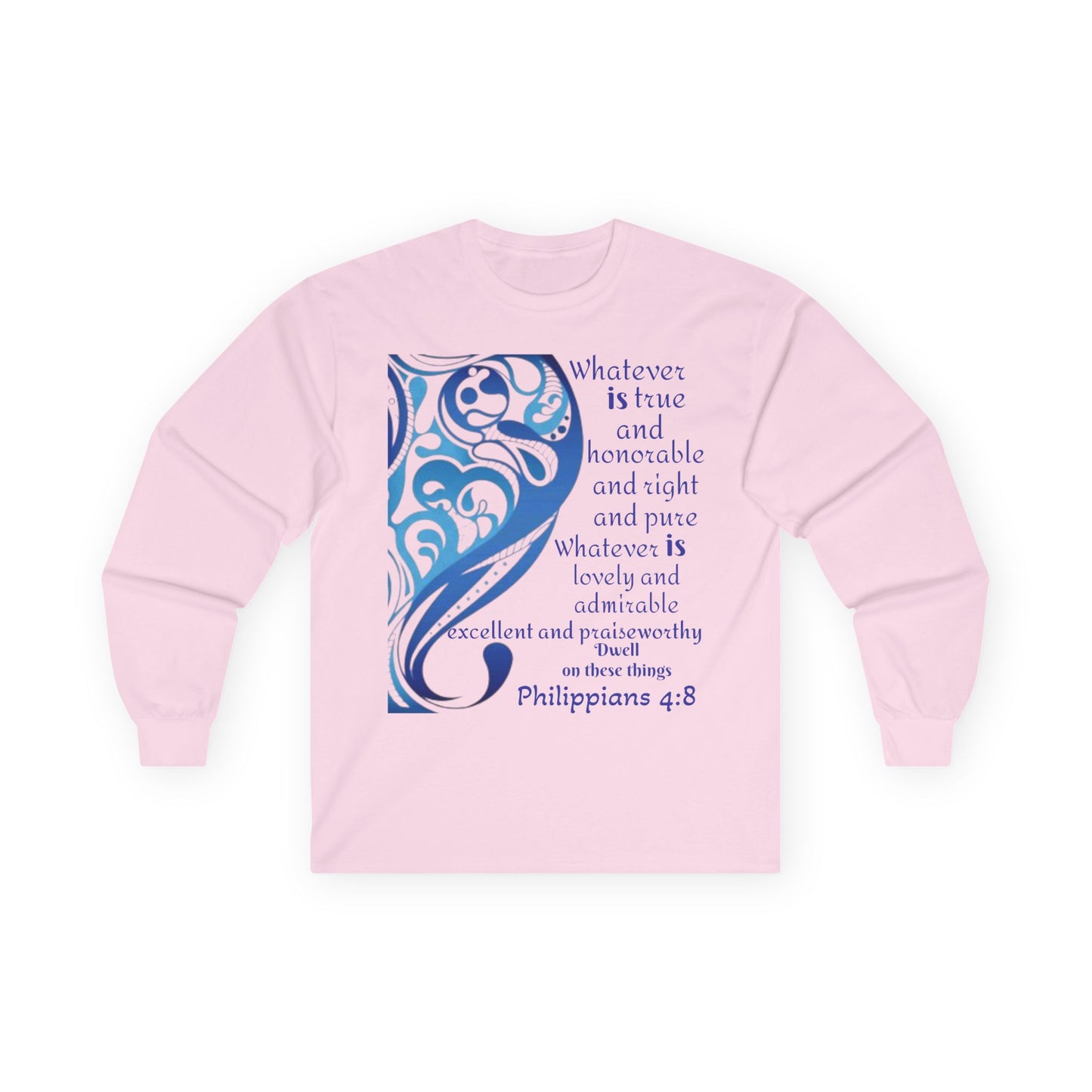 Unisex Inspirational Long Sleeve Tee, Motivational Shirt, Christian Apparel, Everyday Wear, Gift for Her, Scripture T-Shirt