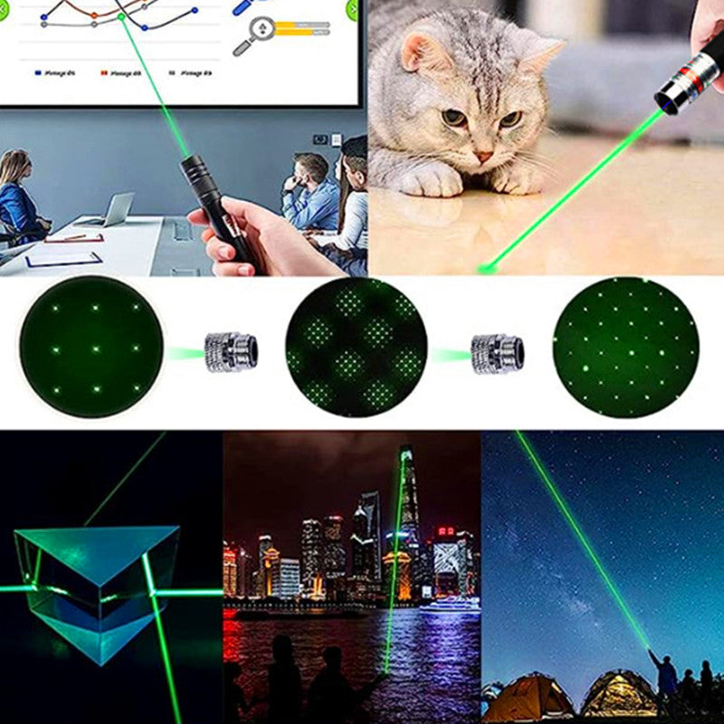 SQL002  Multi Pattern Laser Pointer, Creating Festive Atmosphere,Pet Kitten Dogs Laser Pen Toys Chaser Tease Cat Pointer Pen Toys For Cats, Indoor Training Chaser Toys Pointer With Star Cap, Adjustable Focus For Teaching Outdoor Hunting