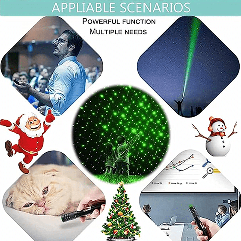 SQL002  Multi Pattern Laser Pointer, Creating Festive Atmosphere,Pet Kitten Dogs Laser Pen Toys Chaser Tease Cat Pointer Pen Toys For Cats, Indoor Training Chaser Toys Pointer With Star Cap, Adjustable Focus For Teaching Outdoor Hunting
