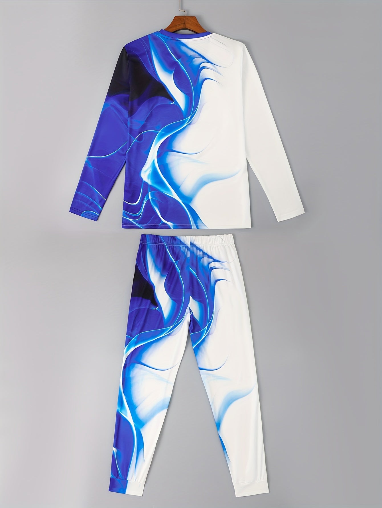 Men's 2Pcs Outfits, Casual Crew Neck Long Sleeve T-shirt and Drawstring Sweatpants Joggers Set, Men's Clothing