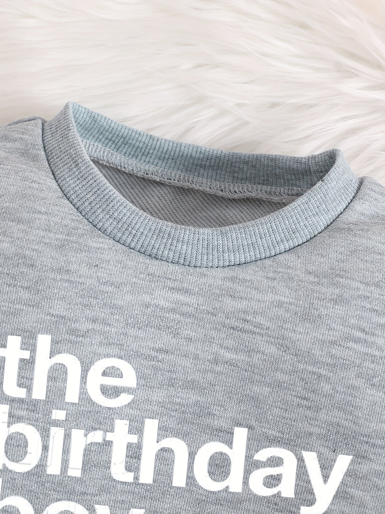 Baby Boy Casual Outfit, The Birthday Boys Graphic Sweatshirt Pants Set, Kids Clothes