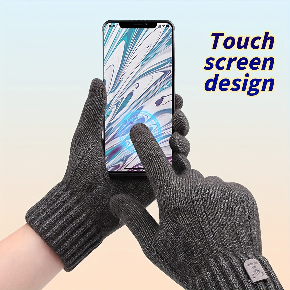 Winter Fleece Lined Warm Gloves For Women Men, Anti-Slip Full Fingers Glove Thermal Warm Touch Screen Glove, Perfect For Cycling, Running, Driving, Hiking, Walking, Texting, Skiing And Daily Activities