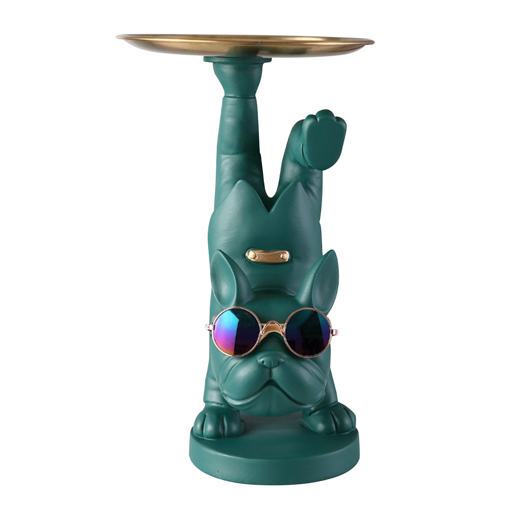 French Fighting Dog Decoration Porch Cabinet With Key Storage Tray