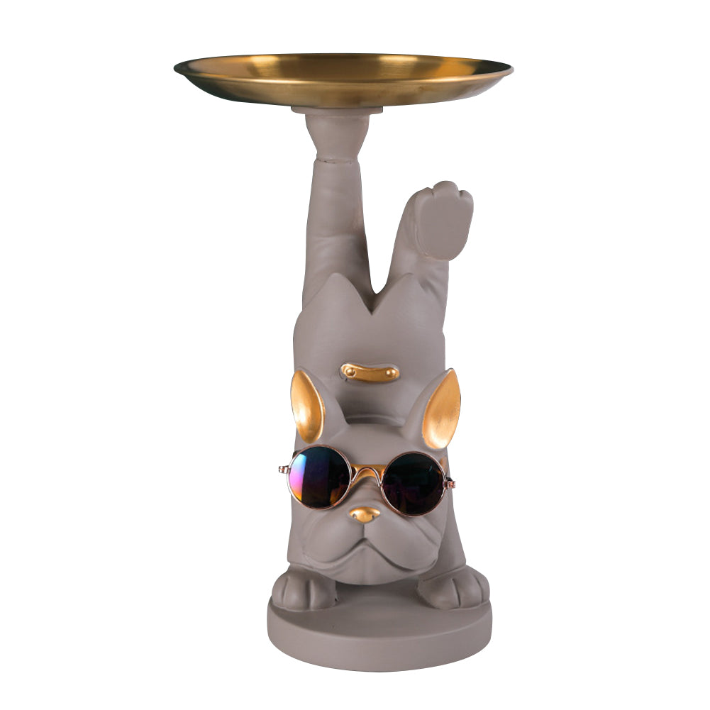 French Fighting Dog Decoration Porch Cabinet With Key Storage Tray