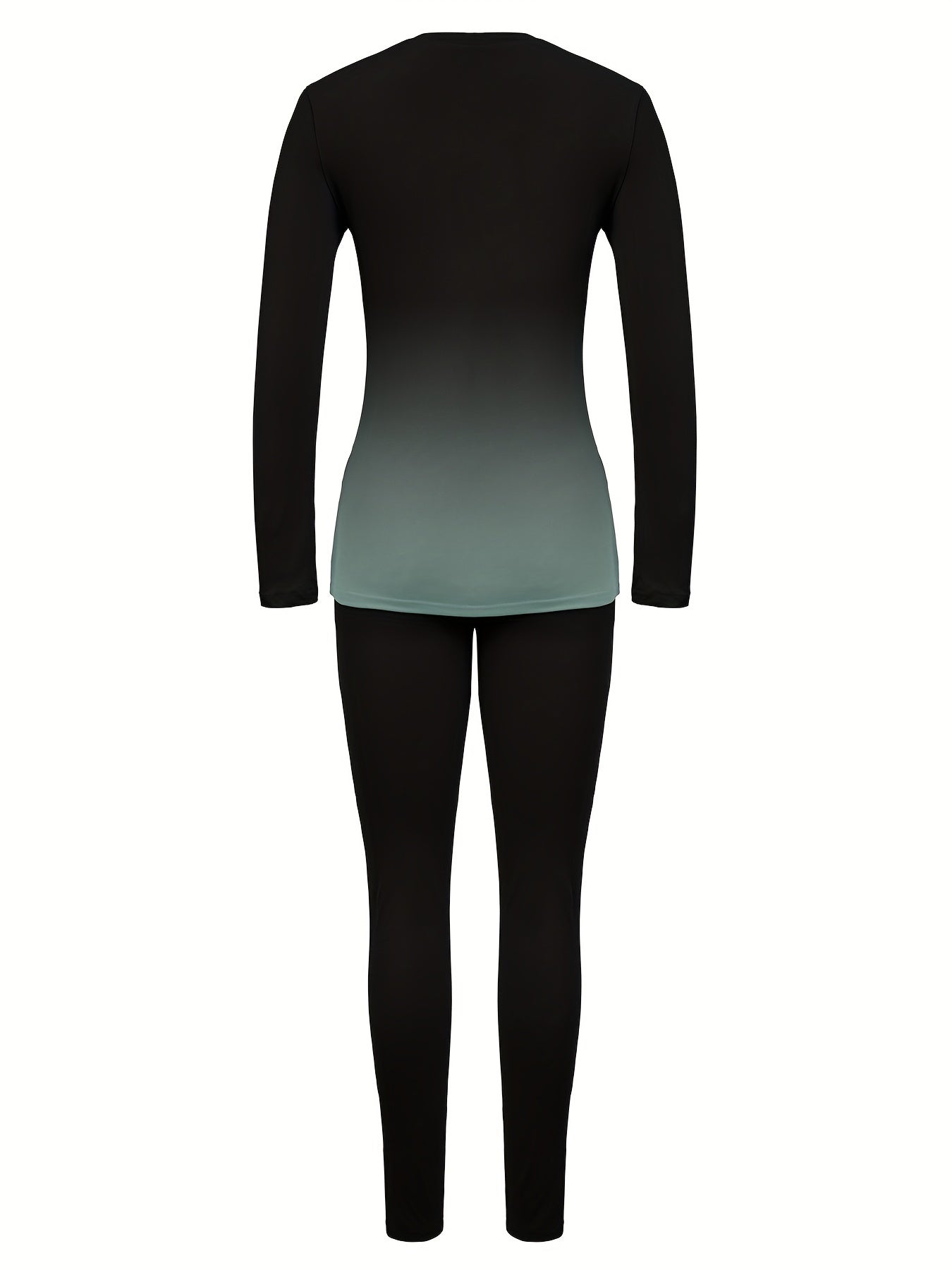 Queen Letter Print Two-piece Set, Crew Neck Long Sleeve Tops & Slim Pants Outfits, Women's Clothing