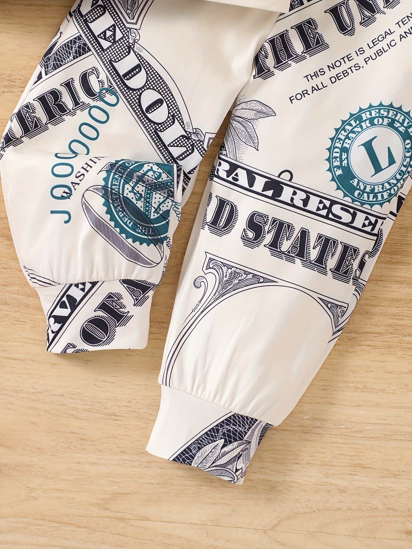 2pcs Toddler's Cash Allover Print Long Sleeve Set, Hoodie & Casual Pants, Baby Boy's Clothes