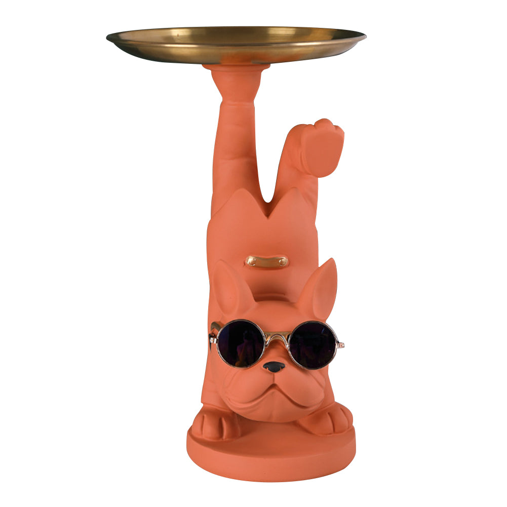 French Fighting Dog Decoration Porch Cabinet With Key Storage Tray