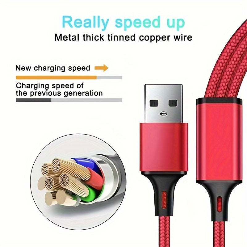 Fast Charging USB Cable For iPhone Android Type-C