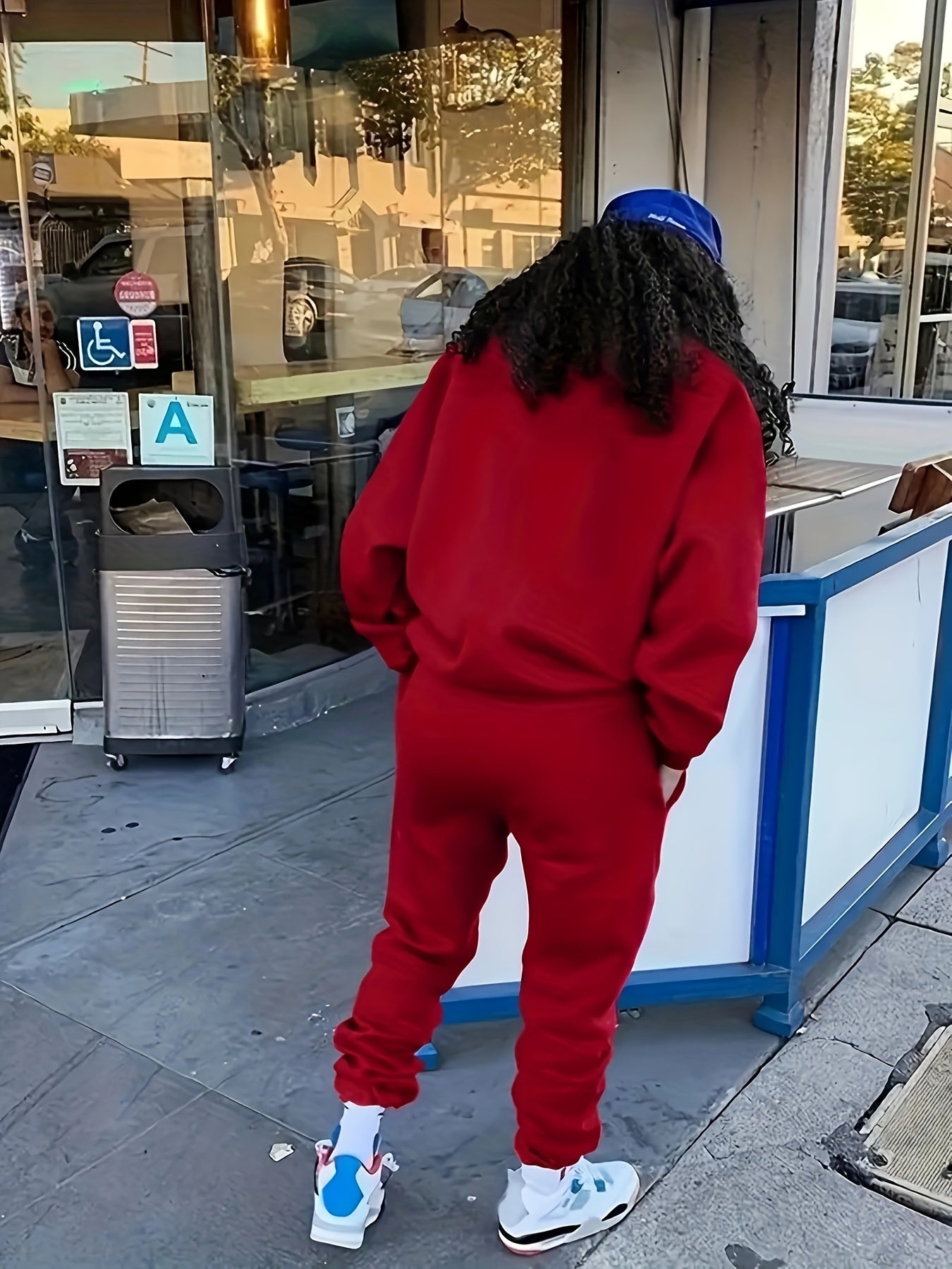 Size 14 - 22 Casual Outfits Set, Women's Plus Letter & Heart Print, Long Sleeve Round Neck Sweatshirt & Joggers, Outfits 2 Piece Set