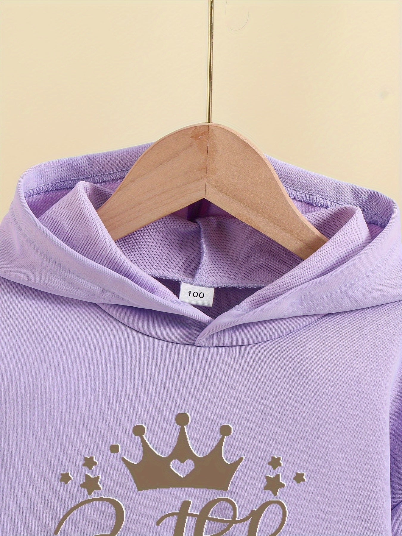 2pcs Cute BIRTHDAY PRINCESS Graphic Hoodie Trousers Set, Toddler Casual Outfit Clothes