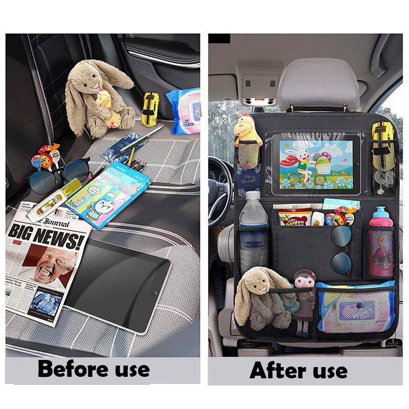 Car seat storage bag Multi-functional storage bag hanging bag Car iPad storage bag Children's anti-kick mat