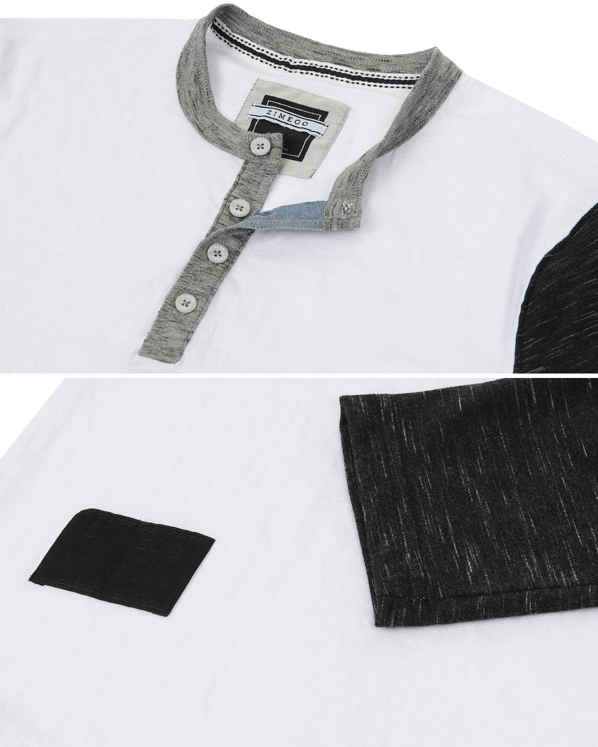 ZIMEGO Men's 3/4 Sleeve Baseball Henley – Casual Athletic Button Crewneck Shirts