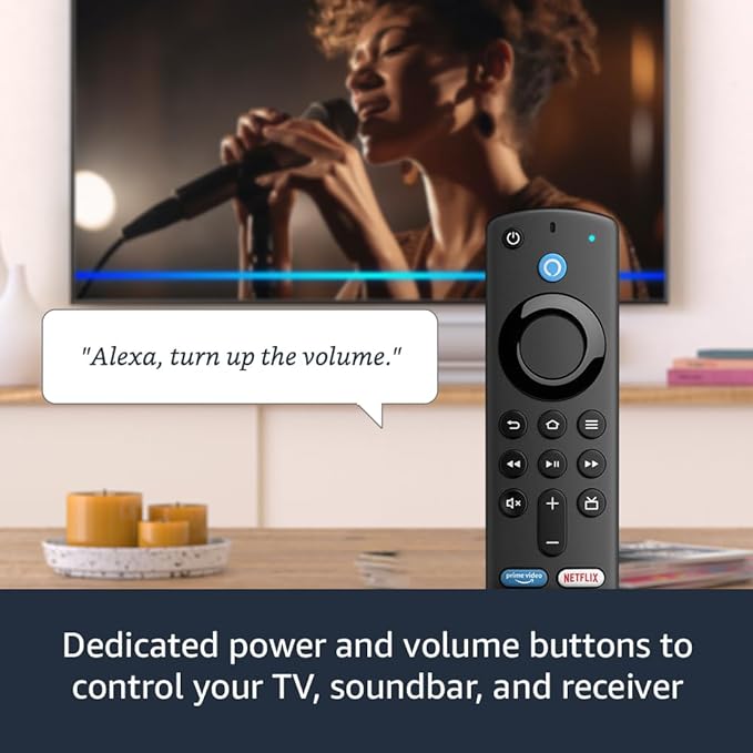 Amazon Fire TV Stick, fast HD streaming, free & live TV, quick app starts, Alexa Voice Remote with TV controls