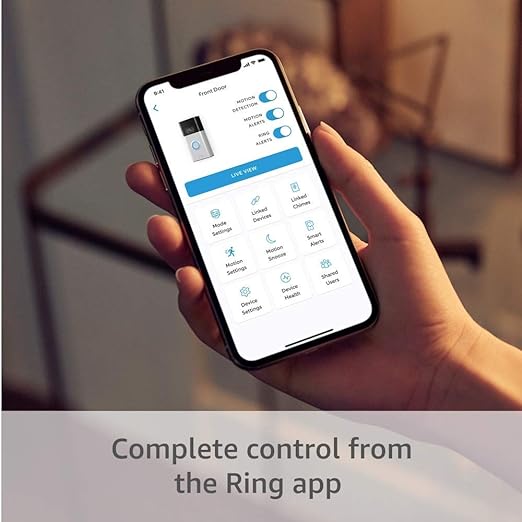 Ring Video Doorbell - 1080p HD video, live notifications when away from home, simple setup, privacy controls | Satin Nickel