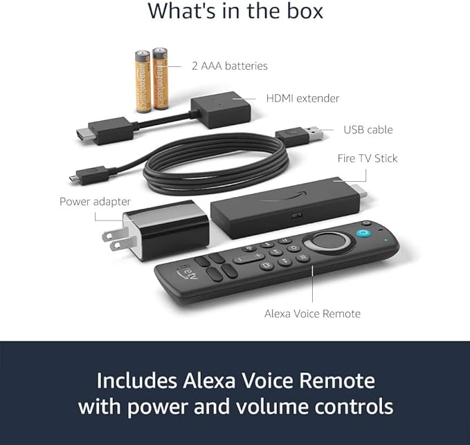 Amazon Fire TV Stick, fast HD streaming, free & live TV, quick app starts, Alexa Voice Remote with TV controls