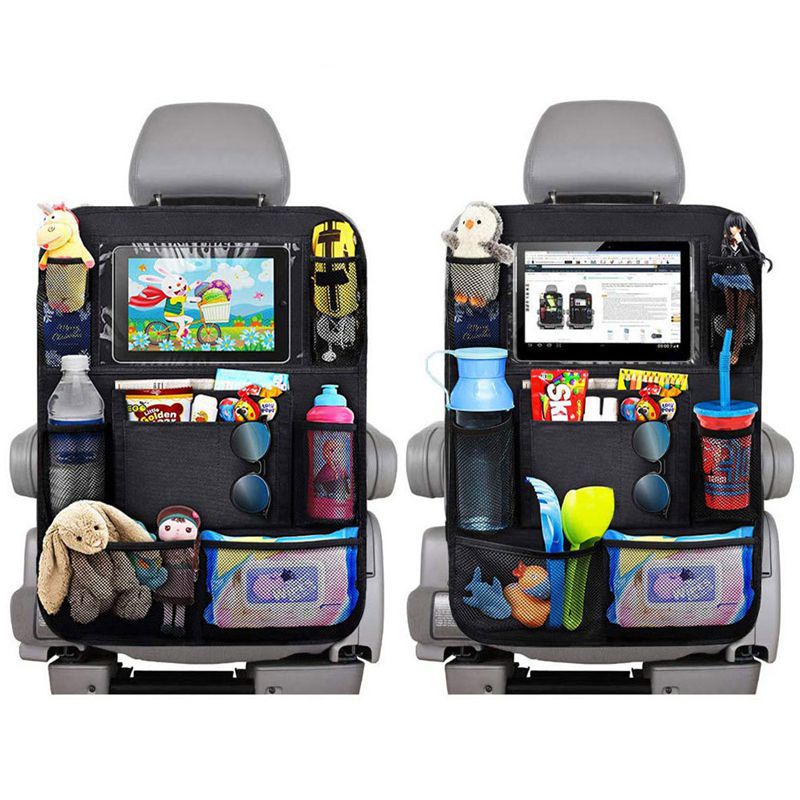 Car seat storage bag Multi-functional storage bag hanging bag Car iPad storage bag Children's anti-kick mat