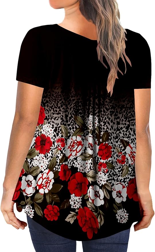 BeadChica Plus Size Tunic Tops For Leggings Casual Flowy Tshirts Ruched Blouses For Women