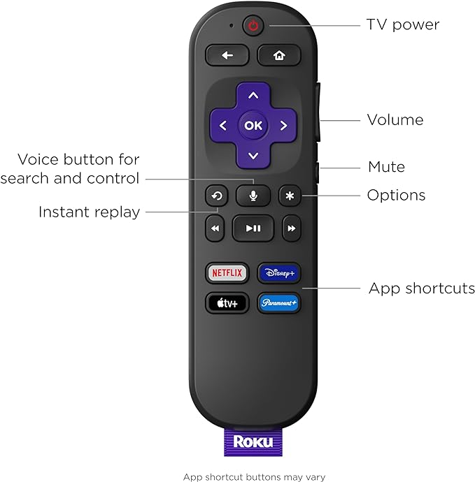 Roku Streaming Stick | Portable Device 4K/HDR/Dolby Vision. Voice Remote, Free & Live TV