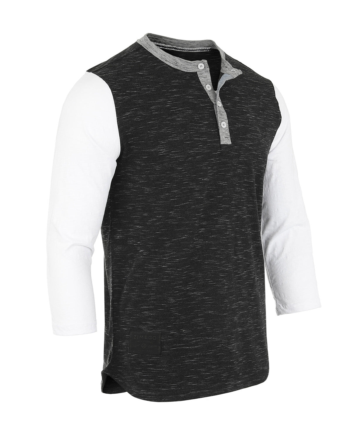 ZIMEGO Men's 3/4 Sleeve Baseball Henley – Casual Athletic Button Crewneck Shirts