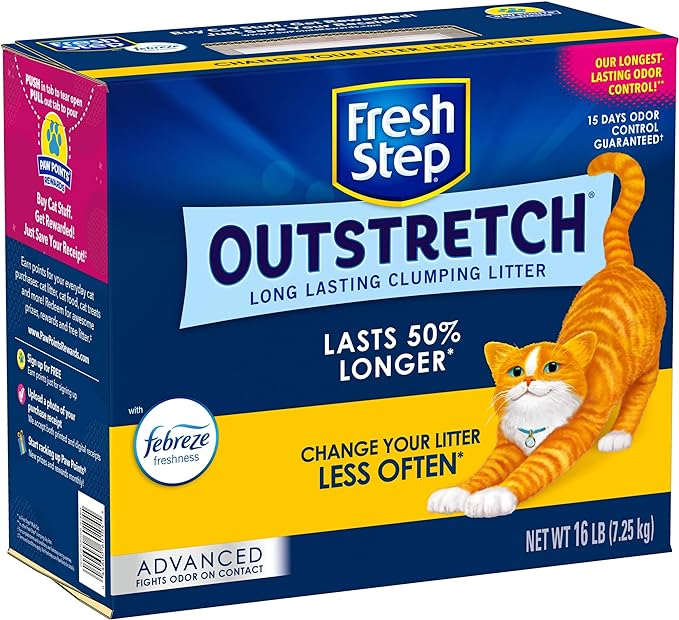 Fresh Step Advanced Clumping Cat Litter, Outstretch, Extra Large, 32 lbs total (2 Pack of 16lb Boxes)
