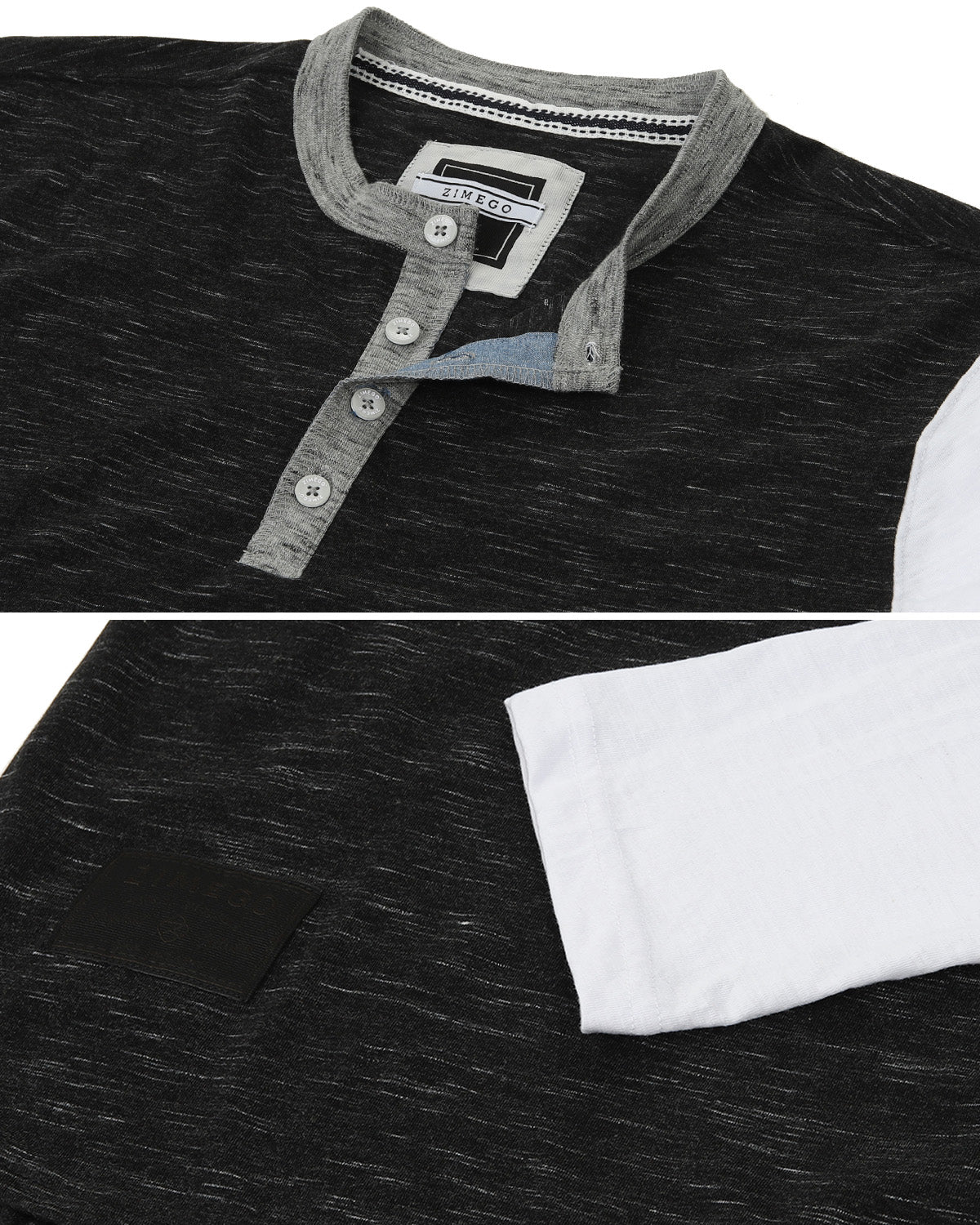 ZIMEGO Men's 3/4 Sleeve Baseball Henley – Casual Athletic Button Crewneck Shirts