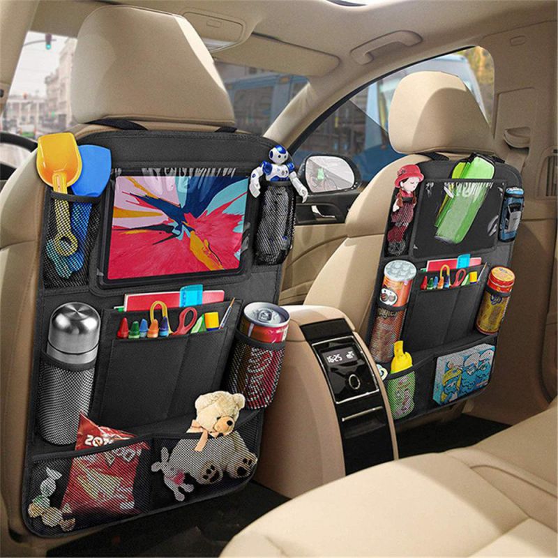 Car seat storage bag Multi-functional storage bag hanging bag Car iPad storage bag Children's anti-kick mat
