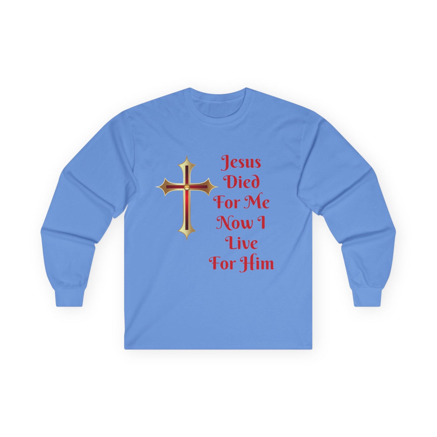 Faith-Inspired Long Sleeve Tee - Jesus Cross Design, Christian Gift, Casual Wear, Inspirational Apparel, Religious Fashion