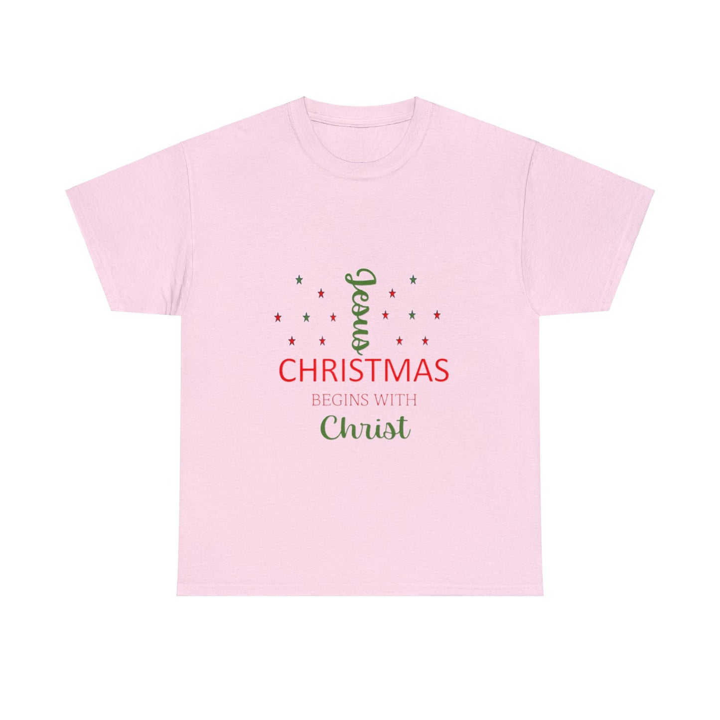Christmas Begins With Christ Unisex Heavy Cotton Tee