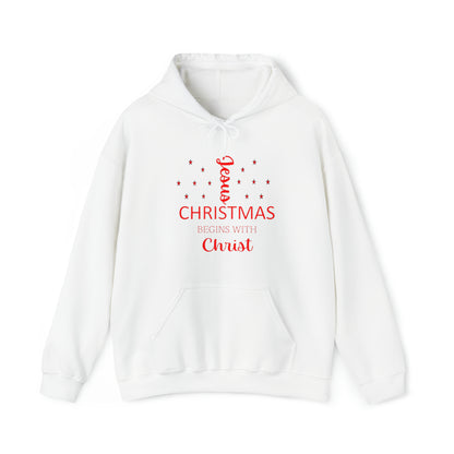 Christmas Begins With Christ Unisex Heavy Blend Hooded Sweatshirt