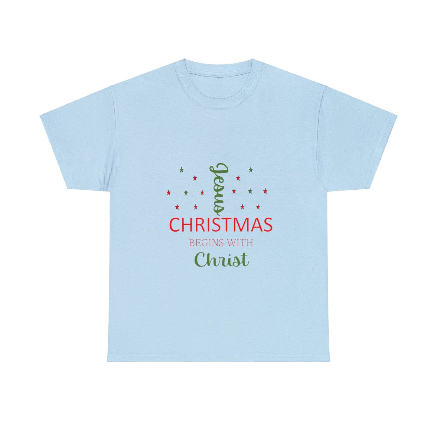 Christmas Begins With Christ Unisex Heavy Cotton Tee