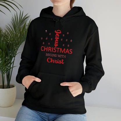 Christmas Begins With Christ Unisex Heavy Blend Hooded Sweatshirt