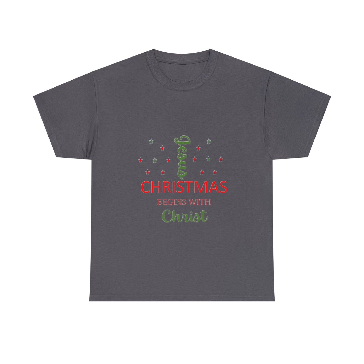Christmas Begins With Christ Unisex Heavy Cotton Tee