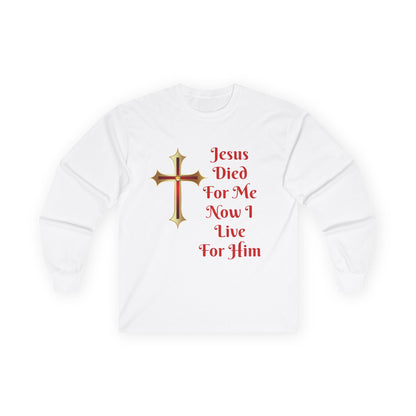 Faith-Inspired Long Sleeve Tee - Jesus Cross Design, Christian Gift, Casual Wear, Inspirational Apparel, Religious Fashion