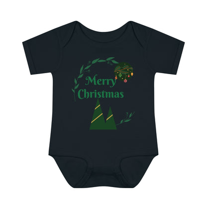 Merry Christmas Infant Baby Rib Bodysuit