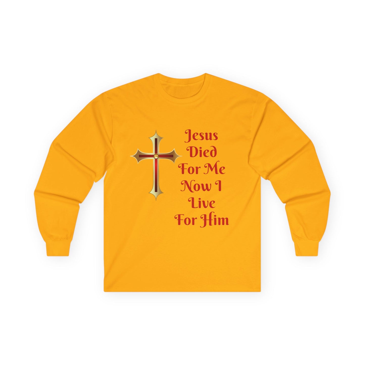 Faith-Inspired Long Sleeve Tee - Jesus Cross Design, Christian Gift, Casual Wear, Inspirational Apparel, Religious Fashion