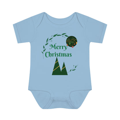 Merry Christmas Infant Baby Rib Bodysuit