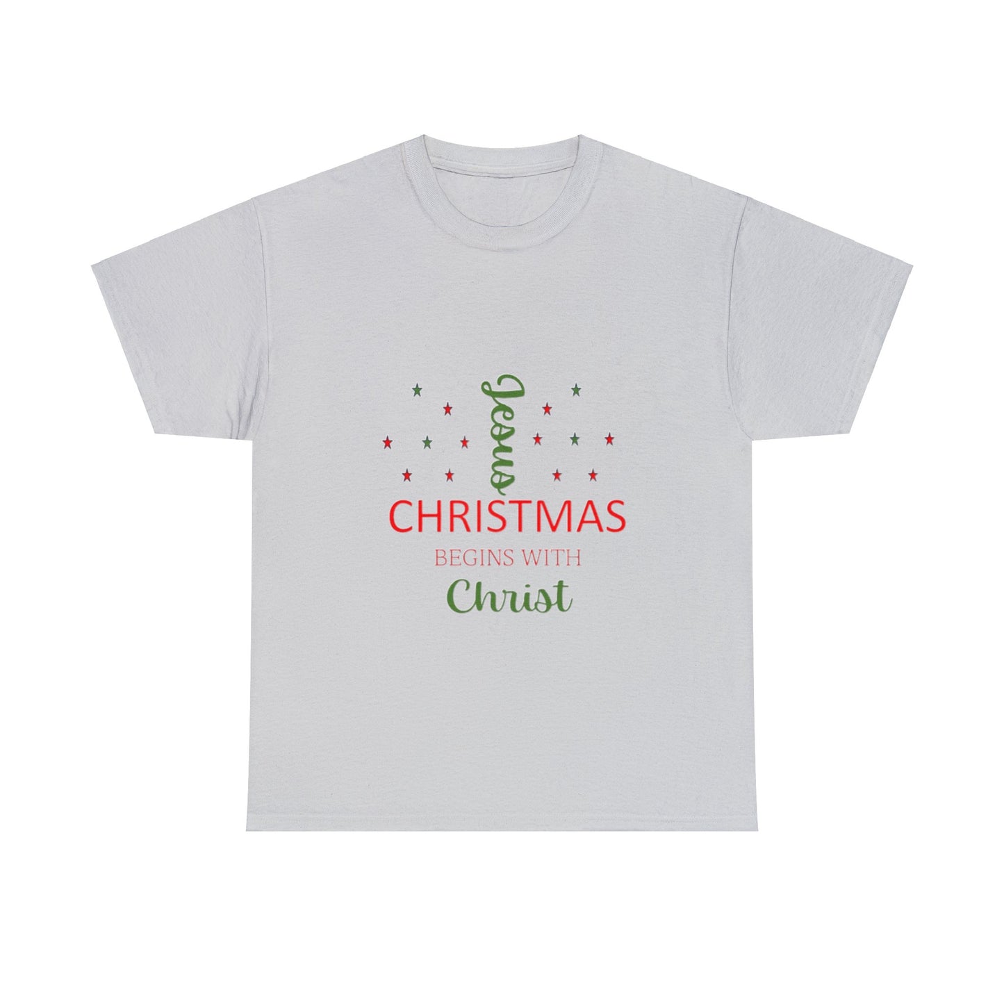 Christmas Begins With Christ Unisex Heavy Cotton Tee