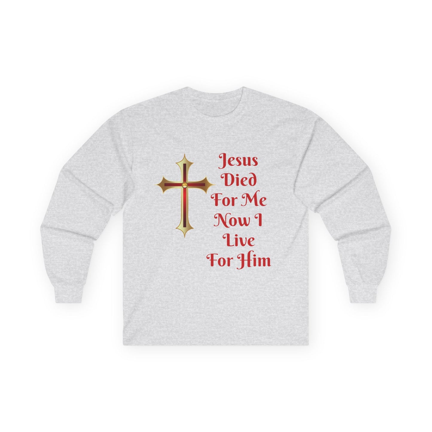Faith-Inspired Long Sleeve Tee - Jesus Cross Design, Christian Gift, Casual Wear, Inspirational Apparel, Religious Fashion