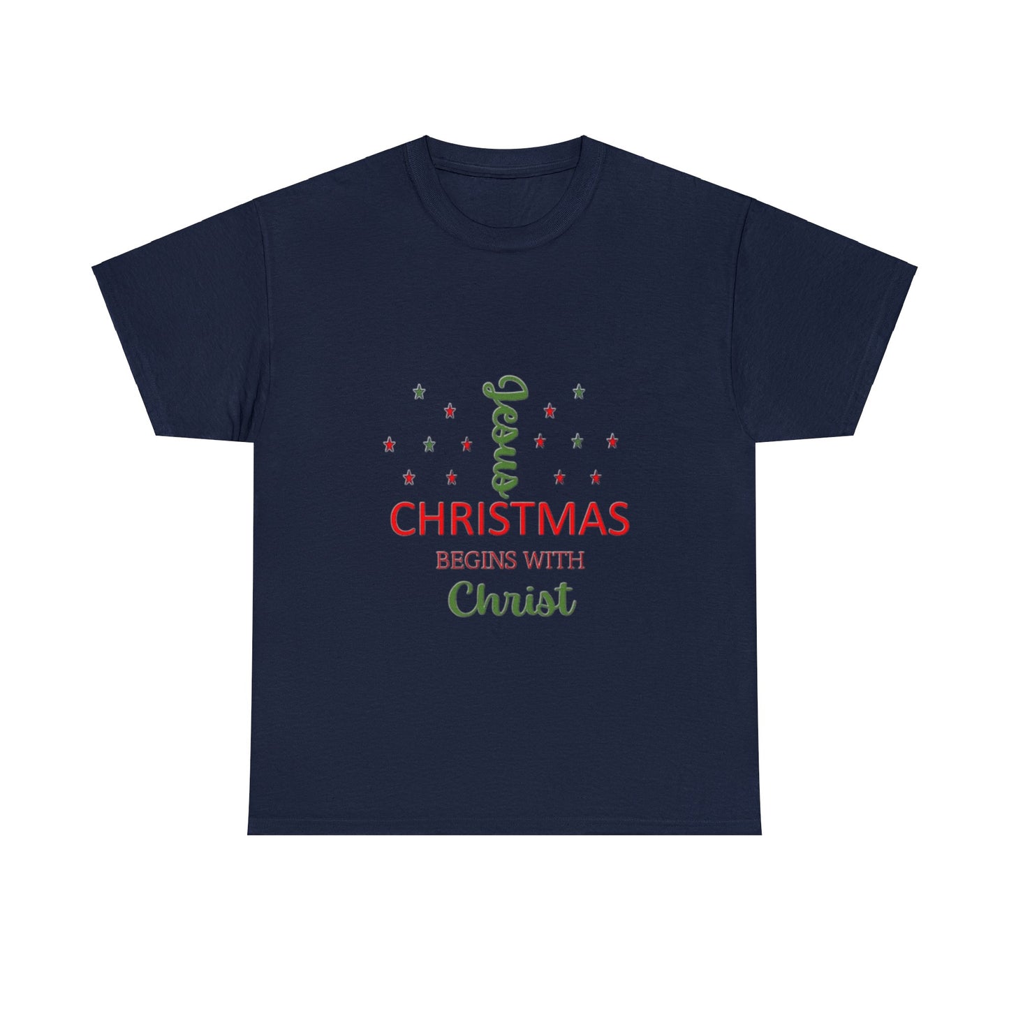 Christmas Begins With Christ Unisex Heavy Cotton Tee