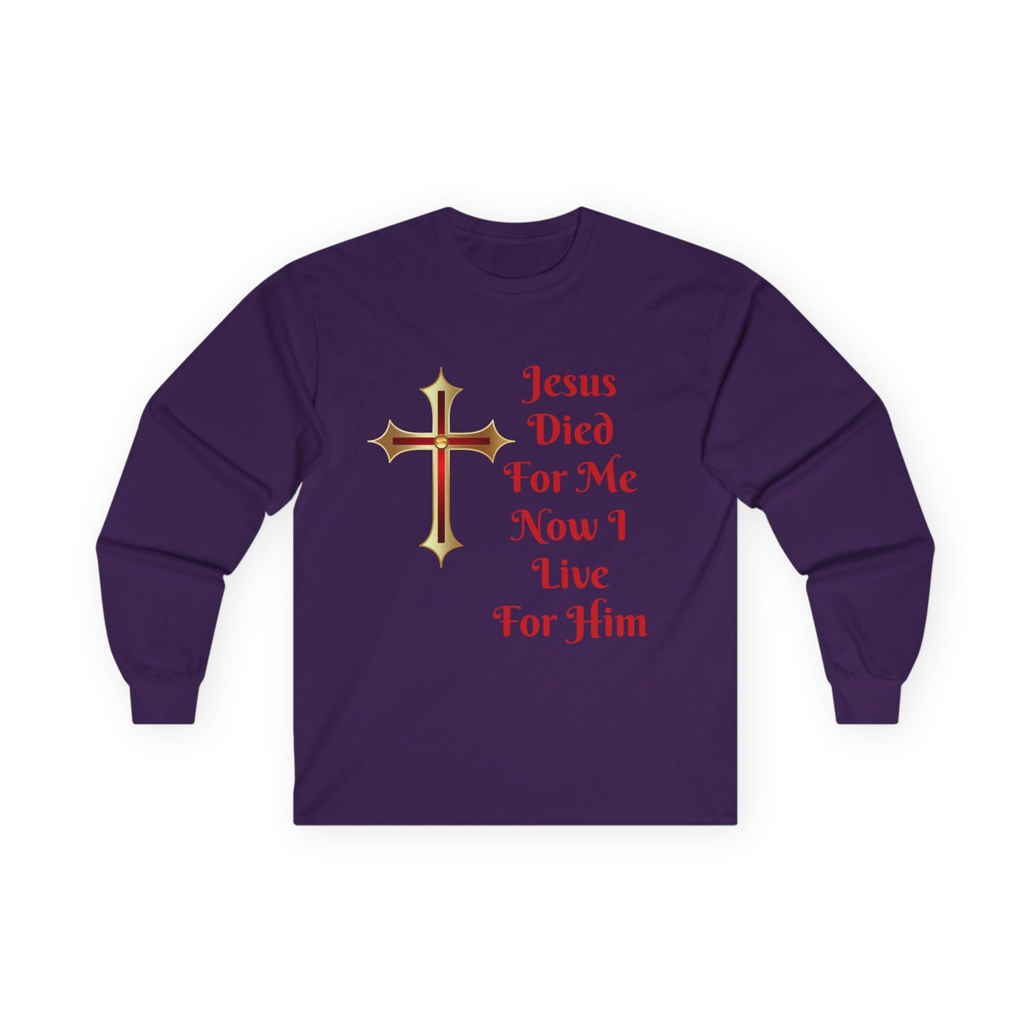 Faith-Inspired Long Sleeve Tee - Jesus Cross Design, Christian Gift, Casual Wear, Inspirational Apparel, Religious Fashion