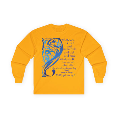 Unisex Inspirational Long Sleeve Tee, Motivational Shirt, Christian Apparel, Everyday Wear, Gift for Her, Scripture T-Shirt