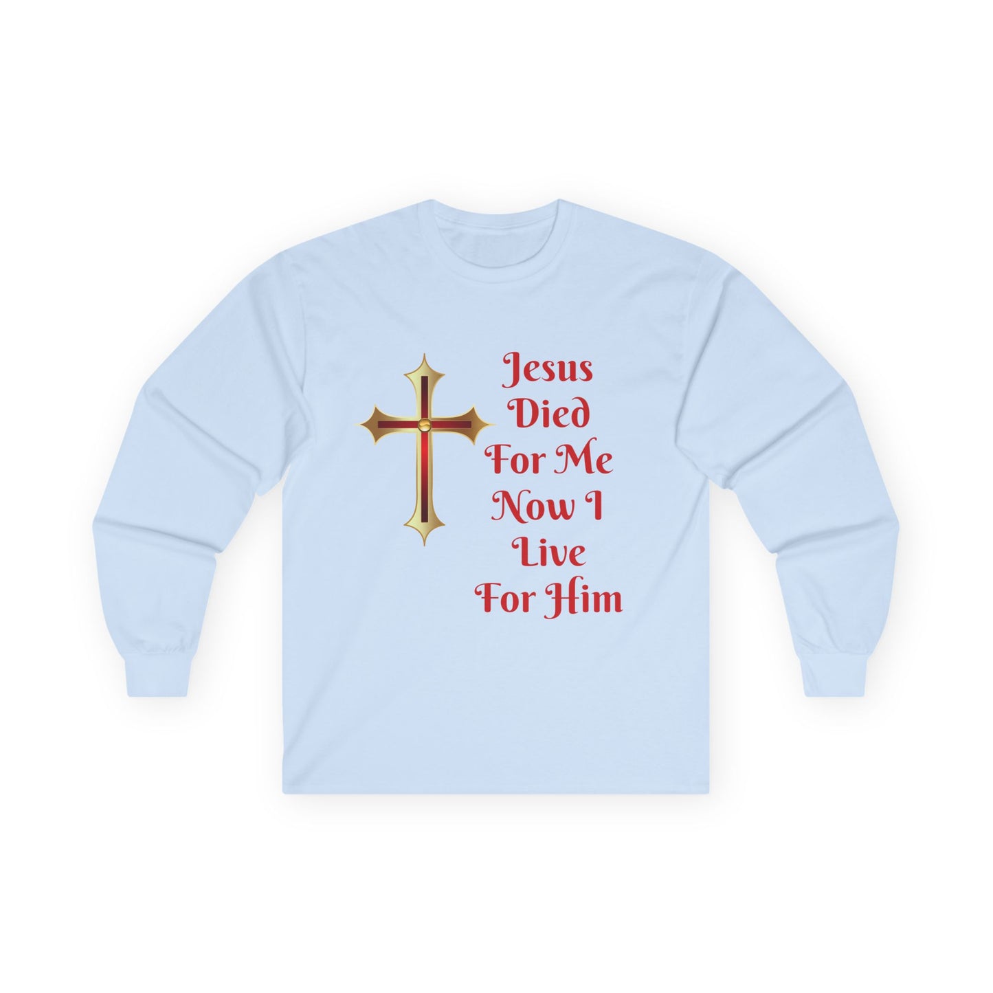 Faith-Inspired Long Sleeve Tee - Jesus Cross Design, Christian Gift, Casual Wear, Inspirational Apparel, Religious Fashion