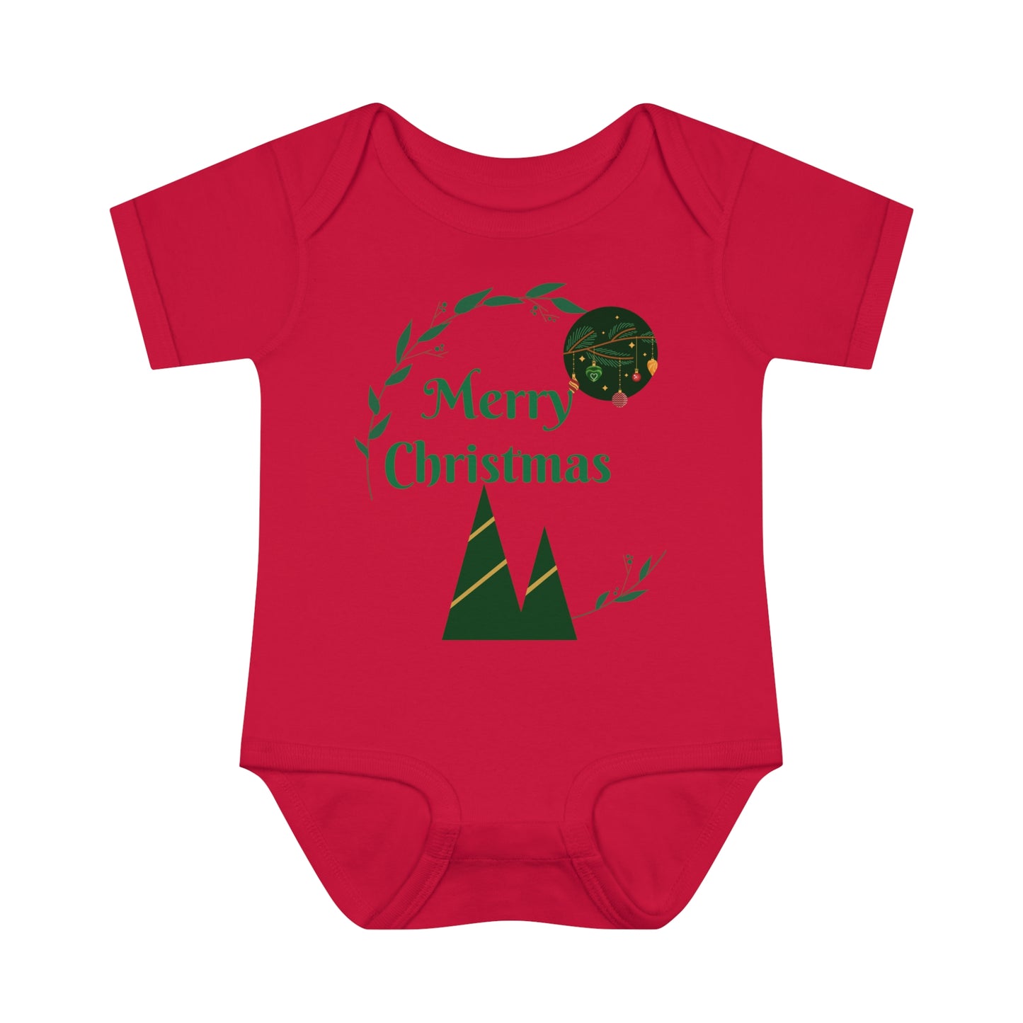 Merry Christmas Infant Baby Rib Bodysuit