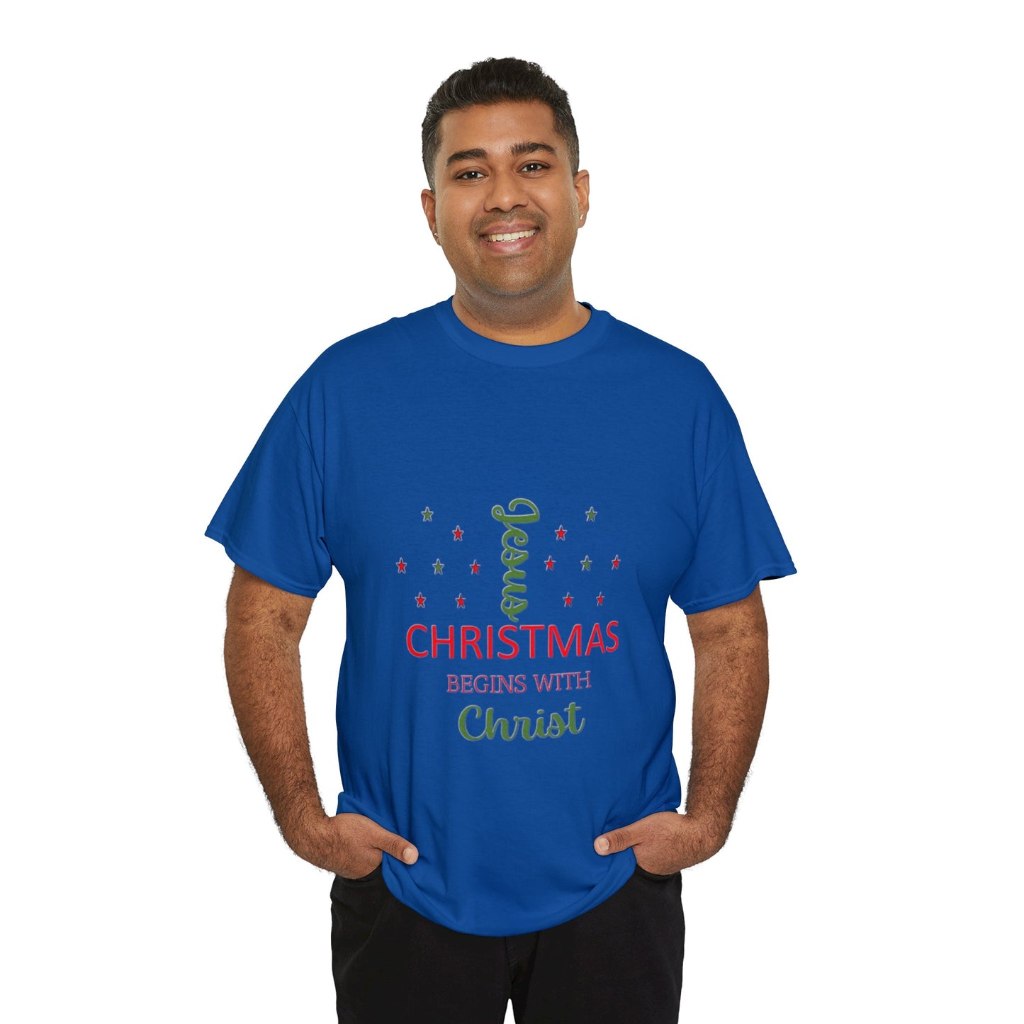 Christmas Begins With Christ Unisex Heavy Cotton Tee