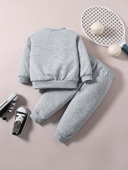 Baby Boy Casual Outfit, The Birthday Boys Graphic Sweatshirt Pants Set, Kids Clothes