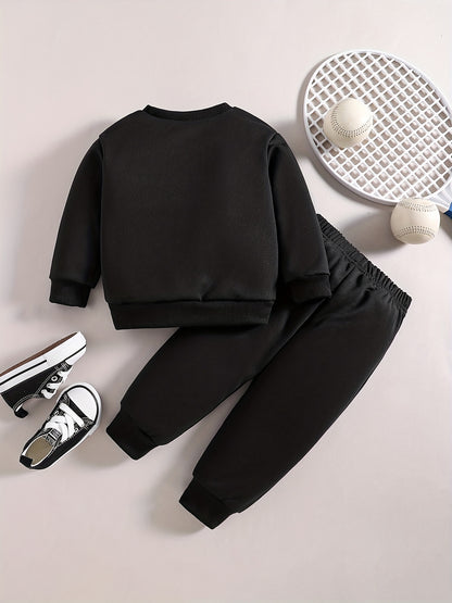 Baby Boy Casual Outfit, The Birthday Boys Graphic Sweatshirt Pants Set, Kids Clothes