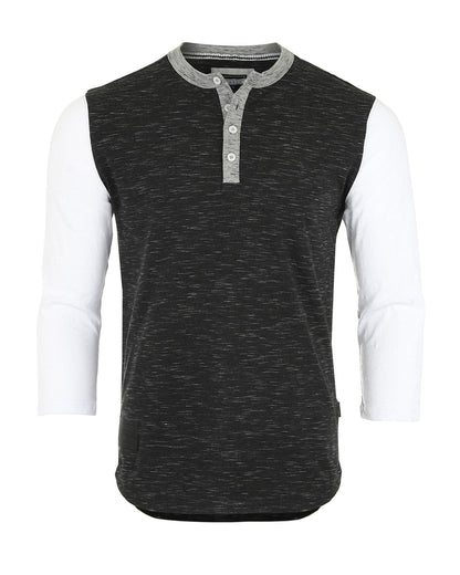 ZIMEGO Men's 3/4 Sleeve Baseball Henley – Casual Athletic Button Crewneck Shirts