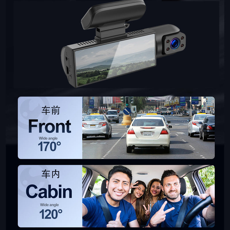 HD night vision 1080P 360 degree car double video recorder